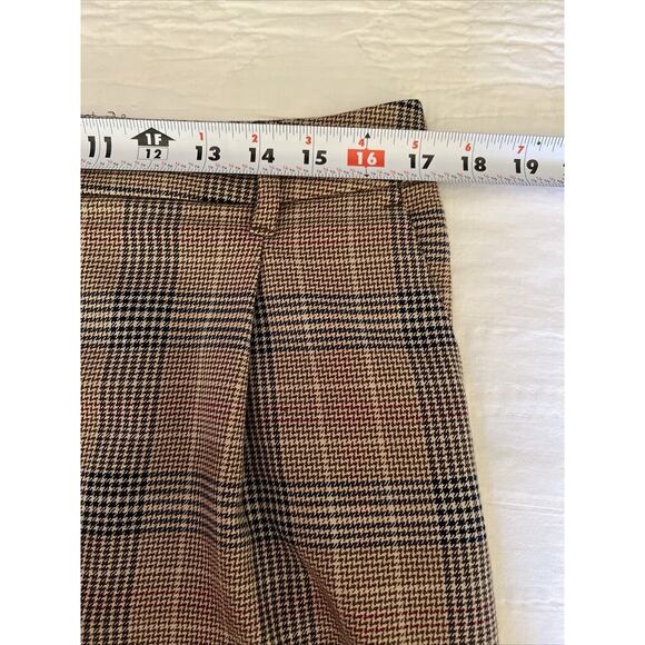 OLD NAVY Trouser Large High Waisted Taylor Wide Leg Brown Plaid Full Length Pant - Picture 13 of 15